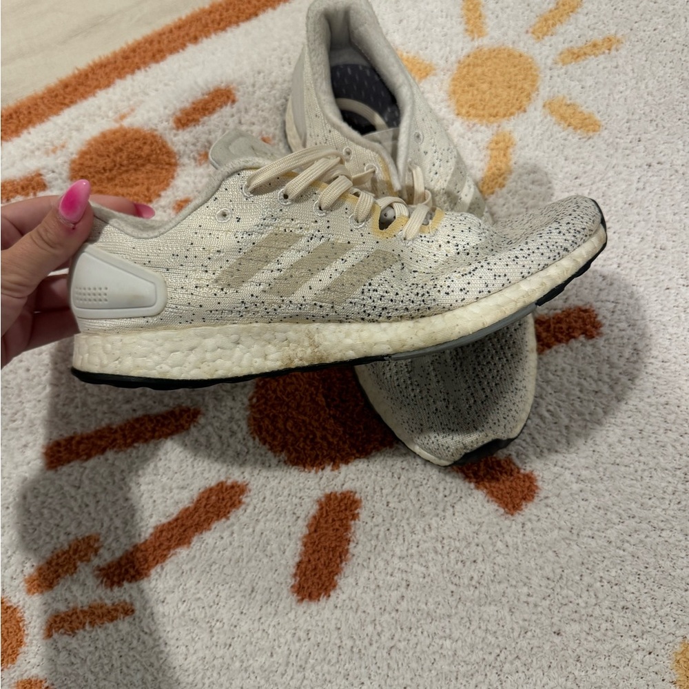 Adidas Beige and Black Athletic Sneakers - Picture 2 of 2